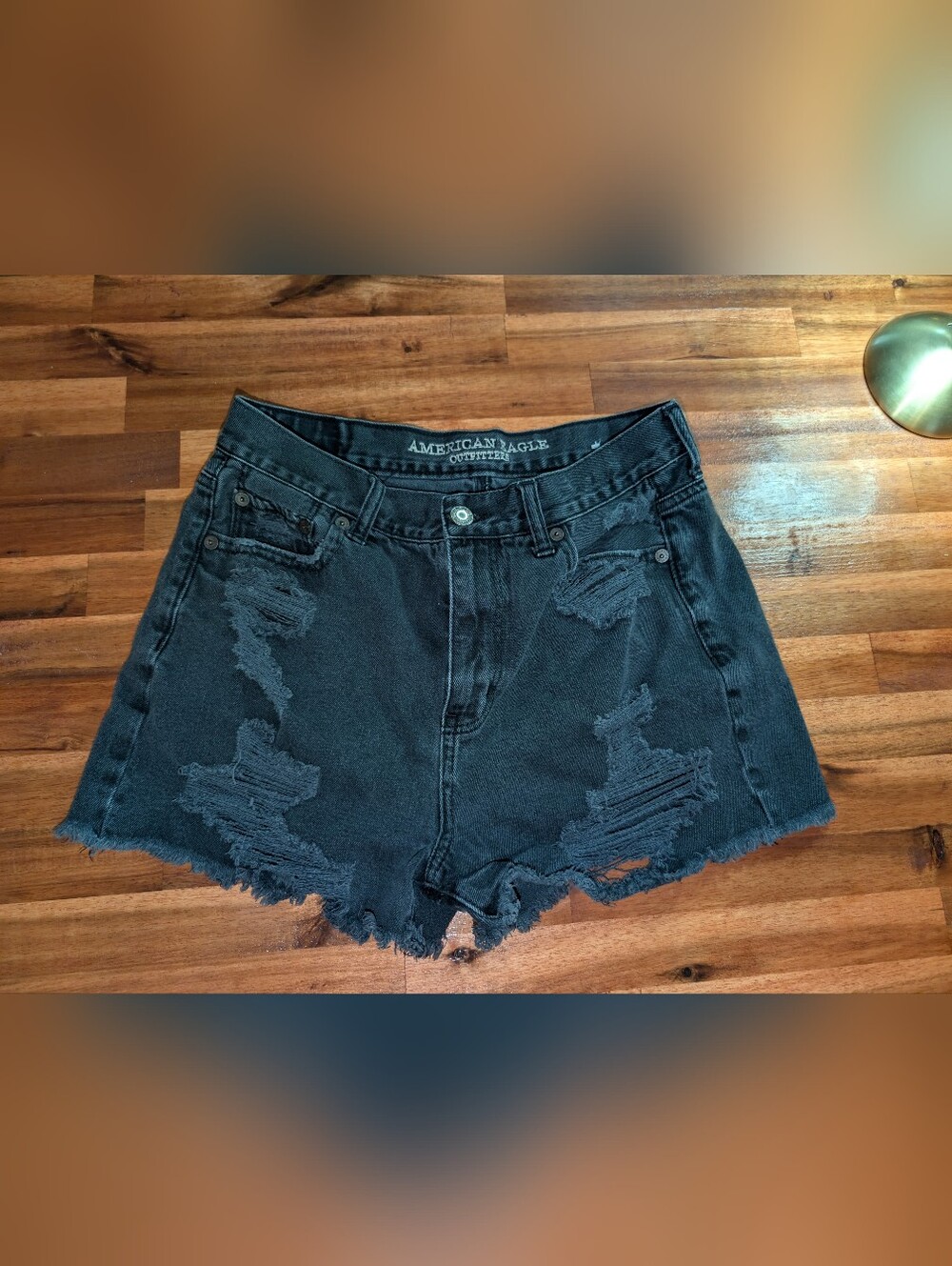 🎱🕷️🖤American Eagle Distressed Black Denim Shorts